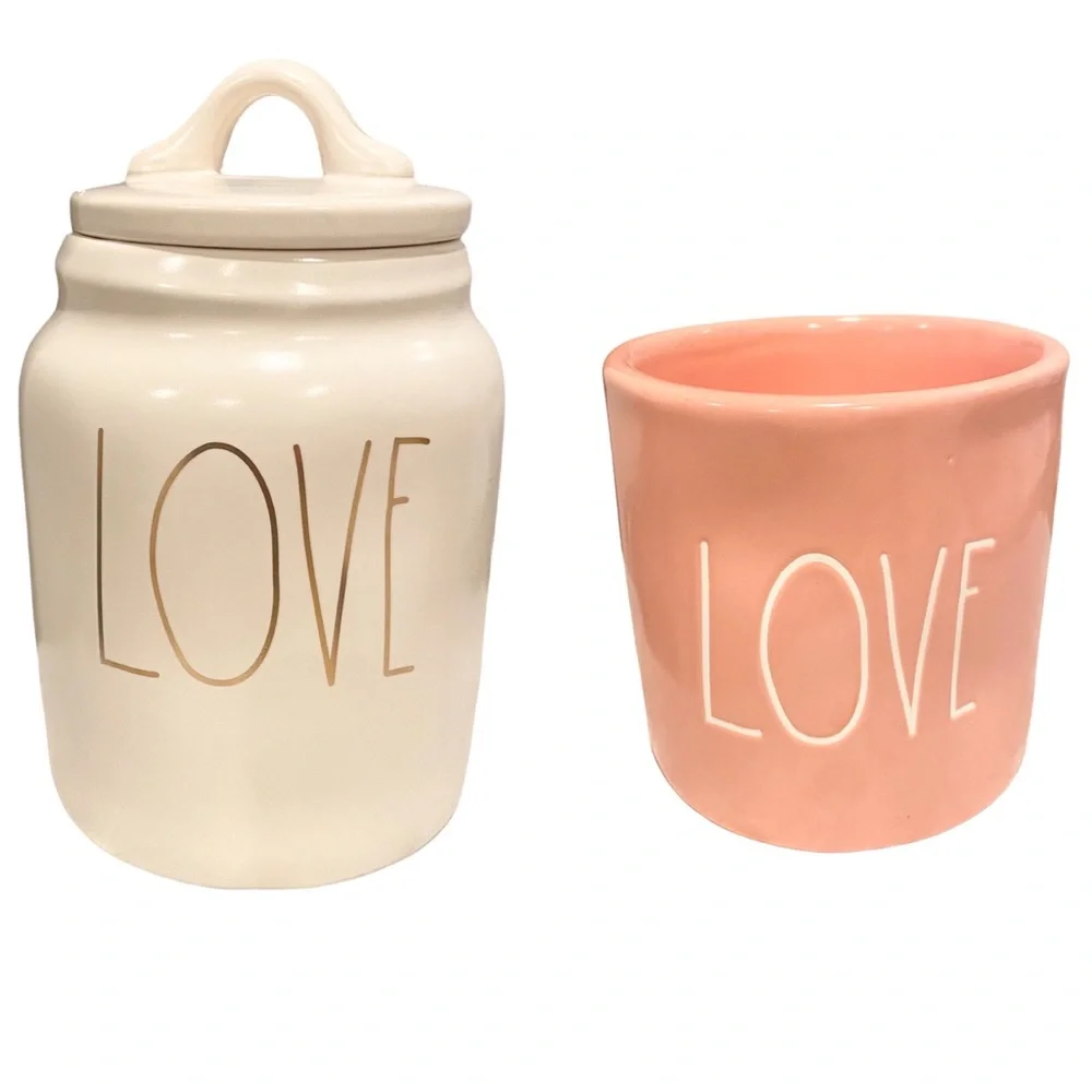 Rae Dunn Love Canister jar & candle - Picture 1 of 3